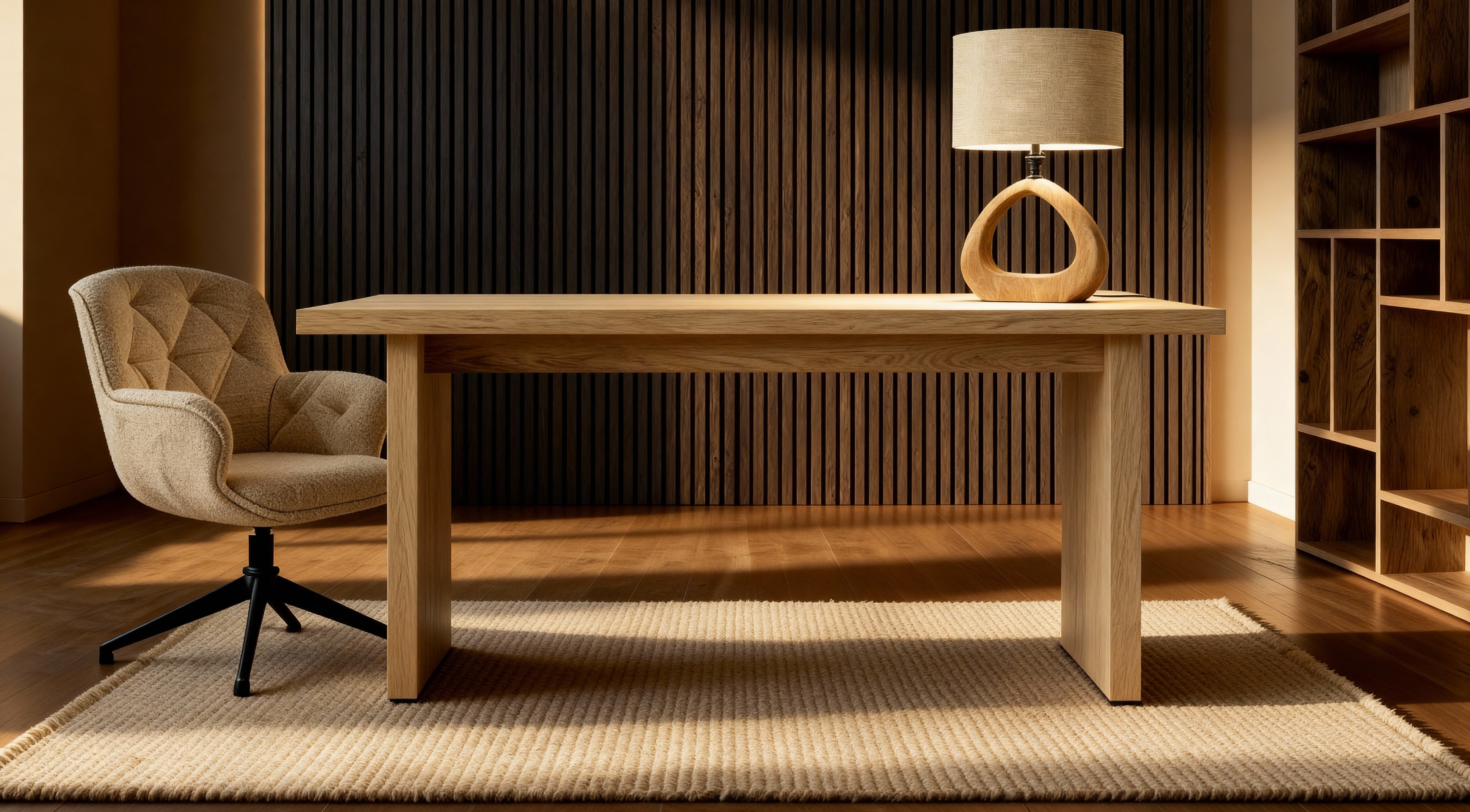 Premium kontorslösning från Studioroom med ljusa paneler, SPC golv och stilren inredning.